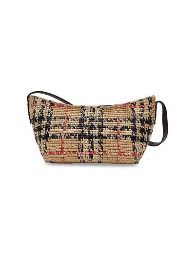 Burberry Women's Margate Check Raffia Baguette