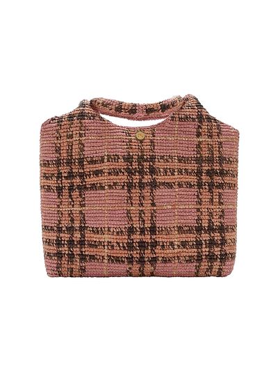 Burberry Women's Margate Small Check Raffia Tote Bag