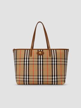 Burberry Women's Medium Bloomsbury Check Reversible Tote Bag