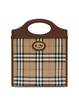 Burberry Women's Mini Check Canvas & Leather Pocket Bag