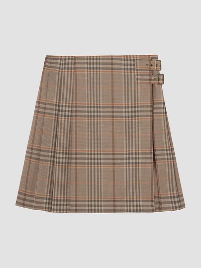 Burberry Women's Odessa Check Wool Mini Skirt