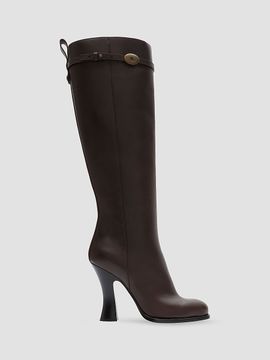 Burberry Women's Pillar 100MM Leather Knee-High Boots