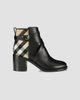 Burberry Women's Pryle 70MM House Check & Leather Ankle Boots - 1