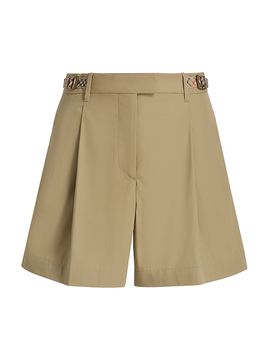 Burberry Women's Raina Check-Trim Cotton Poplin Shorts