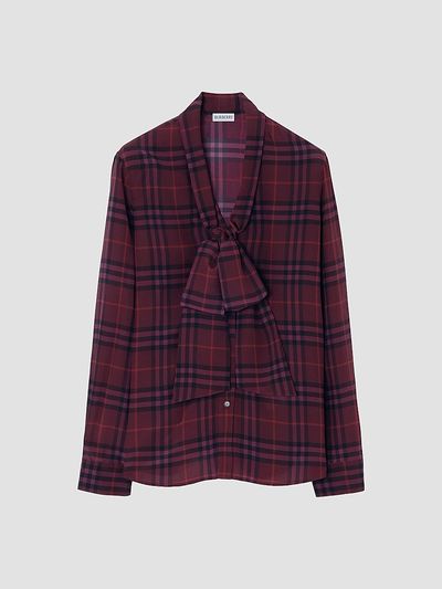 Burberry Women's Rhiannon Checked Silk Blouse