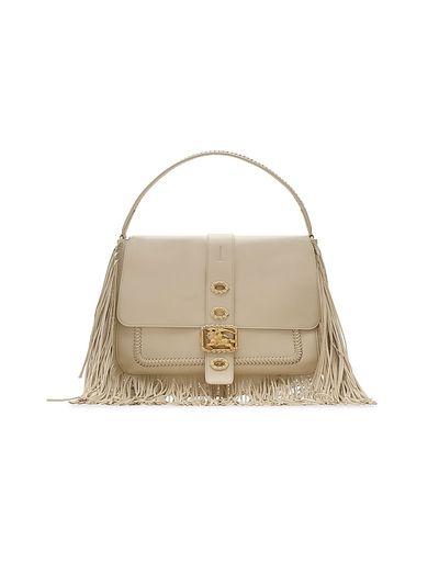 Burberry Women's Rider Medium Leather Top Handle Bag