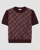 Burberry Women's Sandrina Check Panel Wool-Silk T-Shirt - 1
