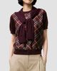Burberry Women's Sandrina Check Panel Wool-Silk T-Shirt - 2