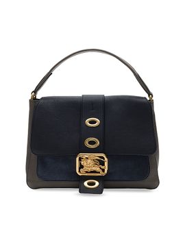 Burberry Women's Small Rider Suede Top Handle Bag