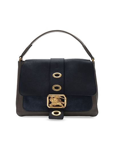 Burberry Women's Small Rider Suede Top Handle Bag