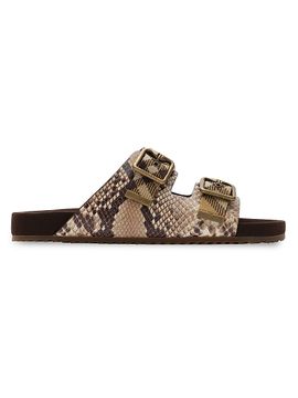 Burberry Women's Urchin Checked Snakeskin-Embossed Sandals