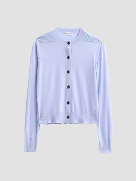Burberry Women's Wendy Wool Check-Shoulder Cardigan