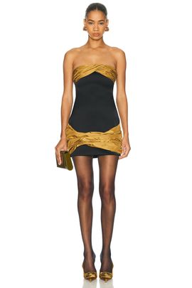 Burc Akyol Burc Akyol Taffetas Draped Mini Dress