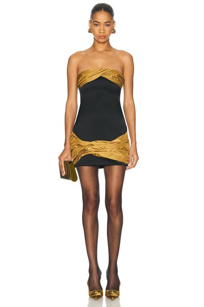 Burc Akyol Burc Akyol Taffetas Draped Mini Dress
