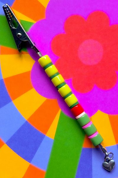 Burner Babe Burner Babe Beaded J Clip in Yellow at Urban Outfitters