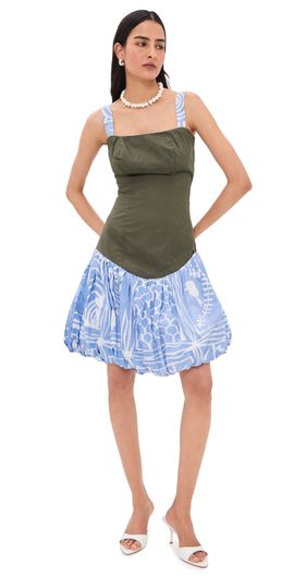 Busayo Busayo Dupe Bubble Dress GREEN & BLUE