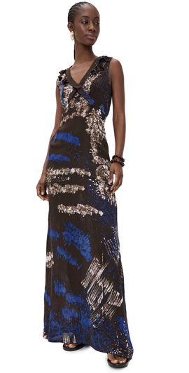 Busayo Busayo Kemi Dress Blue/Brown/Peach