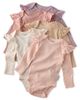BUTTERBLU BUTTERBLU Ashley Ruffle Long Sleeve Organic Cotton 5-Pack Bodysuits - 1