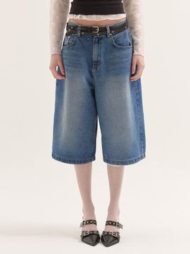 BUTTONUP Classic Washed Relaxed Fit Bermuda Denim [DEEP BLUE]