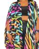 BUXOM COUTURE BUXOM COUTURE Animal Print Chiffon Robe with Wrist Bands - 4