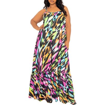 BUXOM COUTURE BUXOM COUTURE Animal Print Maxi Dress