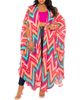 BUXOM COUTURE BUXOM COUTURE Chevron Print Chiffon Robe with Wrist Bands - 1