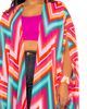 BUXOM COUTURE BUXOM COUTURE Chevron Print Chiffon Robe with Wrist Bands - 4