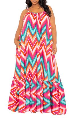 BUXOM COUTURE BUXOM COUTURE Chevron Print Maxi Dress