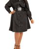 BUXOM COUTURE BUXOM COUTURE Cinch Waist Long Sleeve Belt Cotton blend Shirtdress - 1