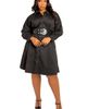 BUXOM COUTURE BUXOM COUTURE Cinch Waist Long Sleeve Belt Cotton blend Shirtdress - 5