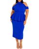 BUXOM COUTURE BUXOM COUTURE Cold Shoulder Peplum Midi Dress - 1