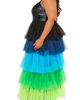 BUXOM COUTURE BUXOM COUTURE Colorful Tiered Faux Leather & Tulle Maxi Dress - 3