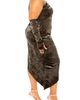 BUXOM COUTURE BUXOM COUTURE Crushed Velvet Asymmetric One-Shoulder Crushed Velvet Dress & Gloves - 3