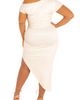 BUXOM COUTURE BUXOM COUTURE Floral One-Shoulder Asymmetric Hem Knit Dress - 2