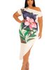 BUXOM COUTURE BUXOM COUTURE Floral One-Shoulder Asymmetric Hem Knit Dress - 4