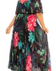 BUXOM COUTURE BUXOM COUTURE Floral Pleated Off the Shoulder Maxi Dress - 1