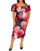 BUXOM COUTURE BUXOM COUTURE Floral Scuba Knit Midi Dress - 1