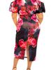 BUXOM COUTURE BUXOM COUTURE Floral Scuba Knit Midi Dress - 2