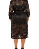 BUXOM COUTURE BUXOM COUTURE Floral Tie Belt Lace Midi Shirtdress - 5