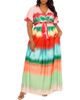 BUXOM COUTURE BUXOM COUTURE Gradient Stripe Wrap Crop Top & Maxi Skirt Set - 1