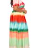 BUXOM COUTURE BUXOM COUTURE Gradient Stripe Wrap Crop Top & Maxi Skirt Set - 3