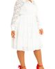 BUXOM COUTURE BUXOM COUTURE Lace Long Sleeve Shirtdress - 3