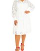 BUXOM COUTURE BUXOM COUTURE Lace Long Sleeve Shirtdress - 4