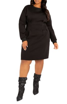 BUXOM COUTURE BUXOM COUTURE Long Sleeve Jersey Sweatshirt Dress