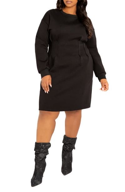 BUXOM COUTURE BUXOM COUTURE Long Sleeve Jersey Sweatshirt Dress