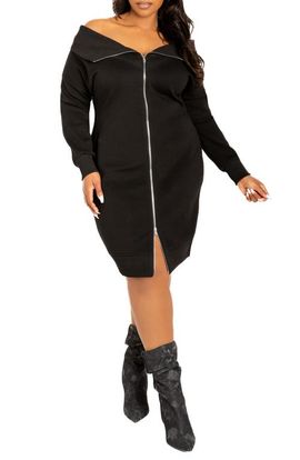 BUXOM COUTURE BUXOM COUTURE Off the Shoulder Long Sleeve Sweater Dress