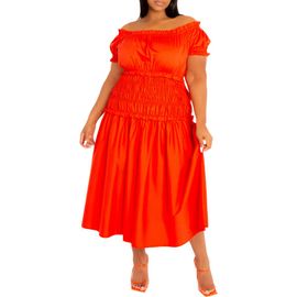 BUXOM COUTURE BUXOM COUTURE Off the Shoulder Midi Dress