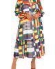 BUXOM COUTURE BUXOM COUTURE Plaid Ruffle Bib Belted Long Sleeve Maxi Dress - 4