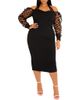 BUXOM COUTURE BUXOM COUTURE Polka Dot Contrast Long Sleeve Sheath Dress - 1