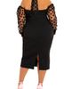 BUXOM COUTURE BUXOM COUTURE Polka Dot Contrast Long Sleeve Sheath Dress - 2